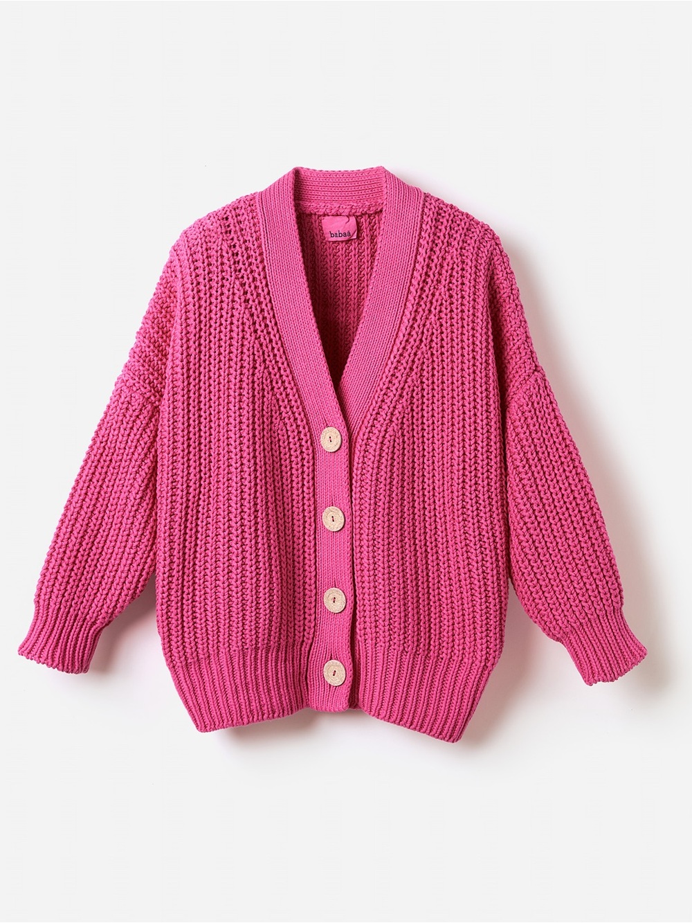 babaa no.18 Cardigan Pink Hibiscus